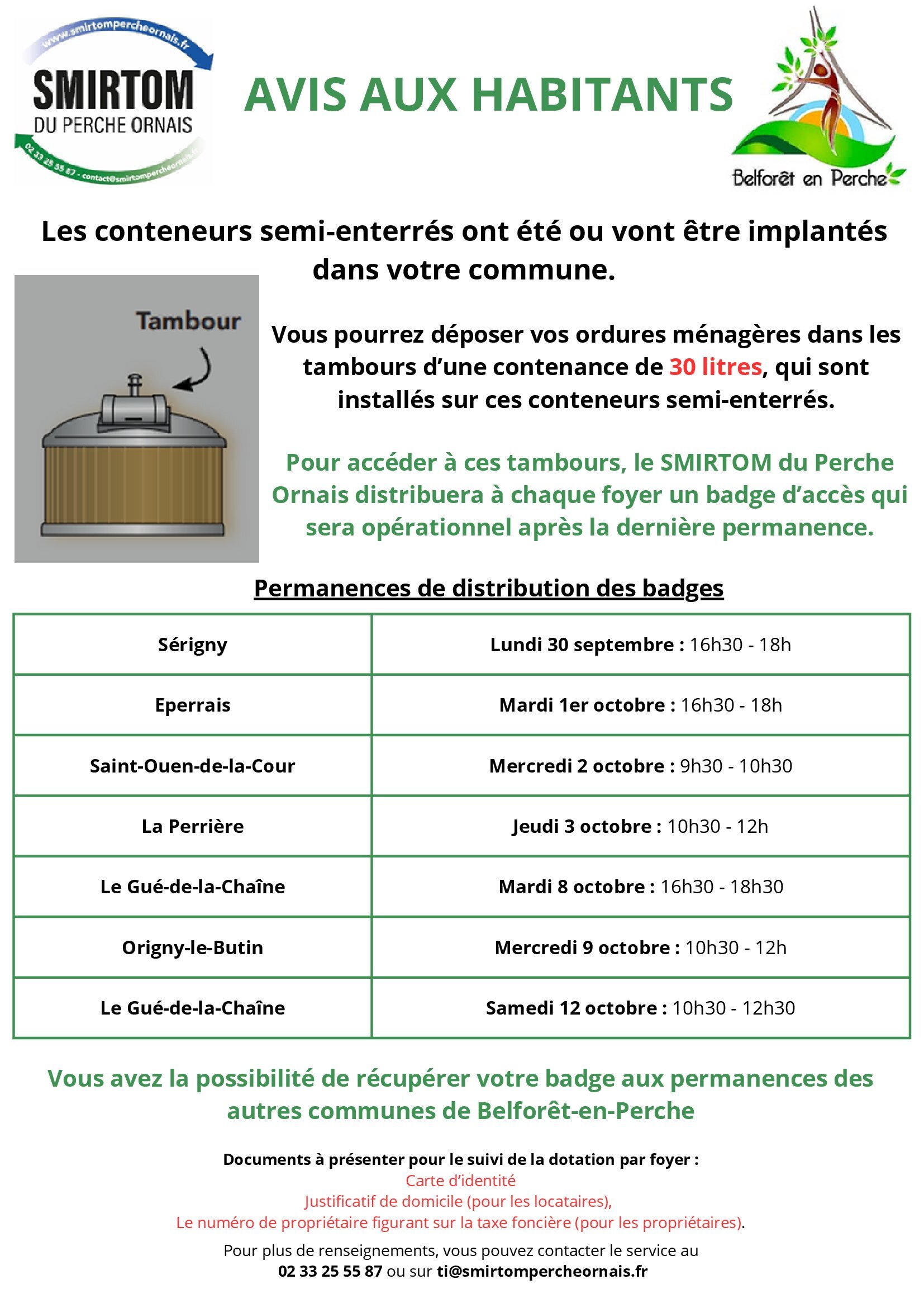 Courrier de distribution Belforet en Perche